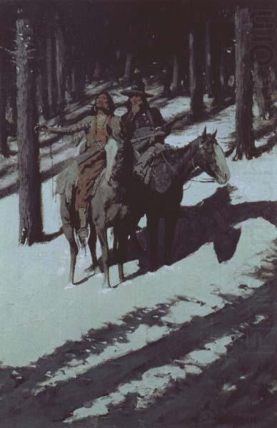 Indian Scouts in the Moonlight (mk43), Frederic Remington